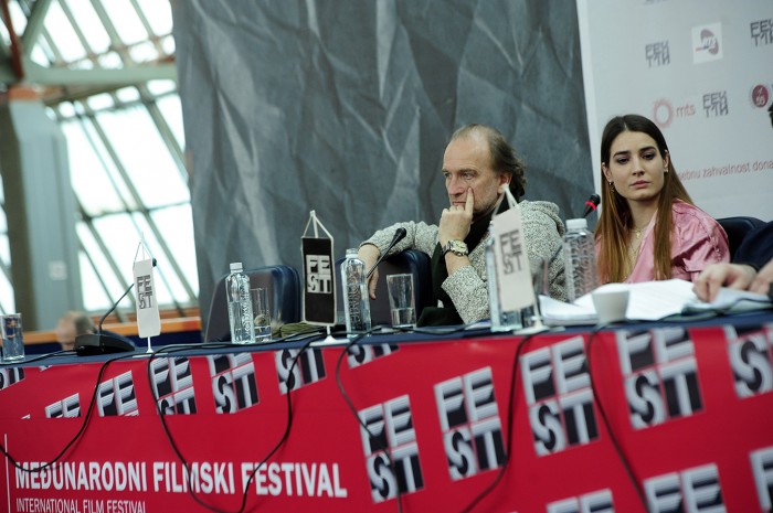 BEOGRAD 28.02.2018. Ekipa filma Izgrednici na konferenciji za novinare povodom projekcije filma u okviru 46. fest-a. Dejan Zecevic, reditelj, Djordje Milosavljevic, scenarista, Radovan Vujovic, ...