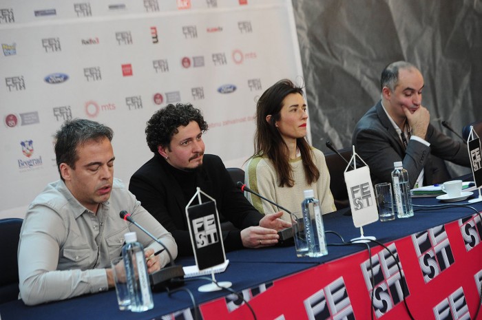 beograd 24.02.2018. 46. fest konferencija za novinare ekipa filma napaceni, reditelj Jury Rechinski, glumica Angela Gregovic. foto dusan milenkovic